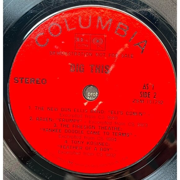 Dig This Columbia Promo Sampler Compact 33 1969 Moondog Santana Pete Seeger - Picture 7 of 8